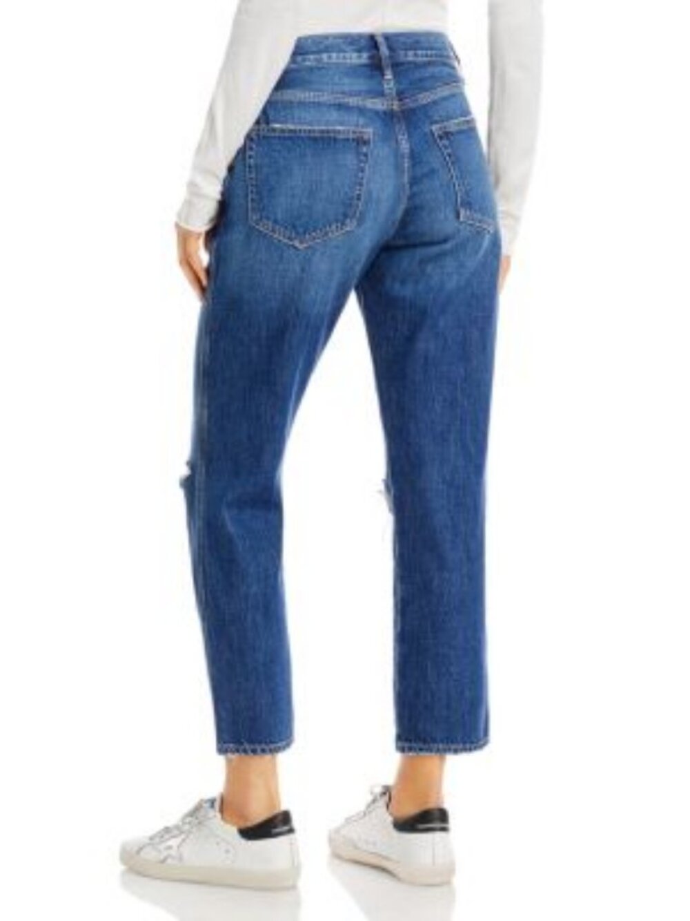 FRAME Le Original Kessler High Rise Straight Leg Jeans Ankle Distressed Size 27